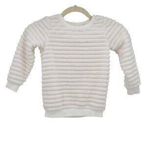 Juicy Couture Textured Furry White Fleece Sweatshirt Girls 4T